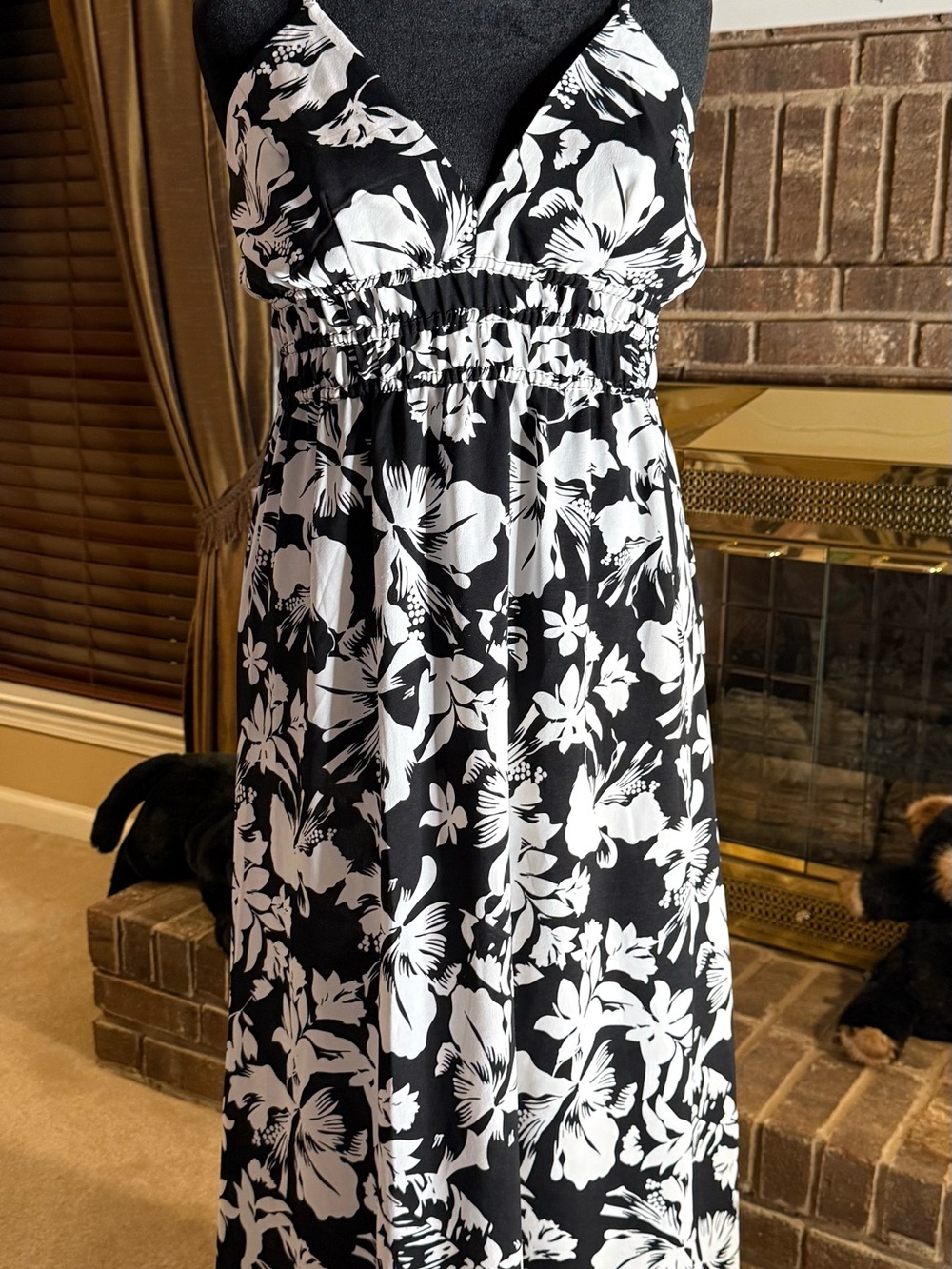 Absolutely Black & White Floral Maxi Dress